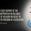 Input for 2024 report of the Special Rapporteur on Belarus to the Human Rights Council: Freedom of Religion or Belief in Relation to Freedom of Association