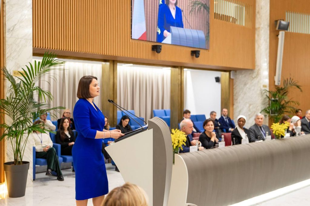 Ціханоўская ў Рыме: «Калі ў палітыцы будзе больш жанчын — будзе больш эмпатыі і гуманнасці»