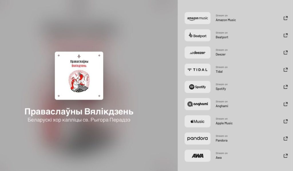 Беларускі праваслаўны прыход у Варшаве (Польская Аўтакефальная Праваслаўная Царква) ў супрацоўніцтве з беларускімі супольнасцямі ў розных краінах выпусціў пасхальны музычны альбом — «Праваслаўны Вялікдзень»